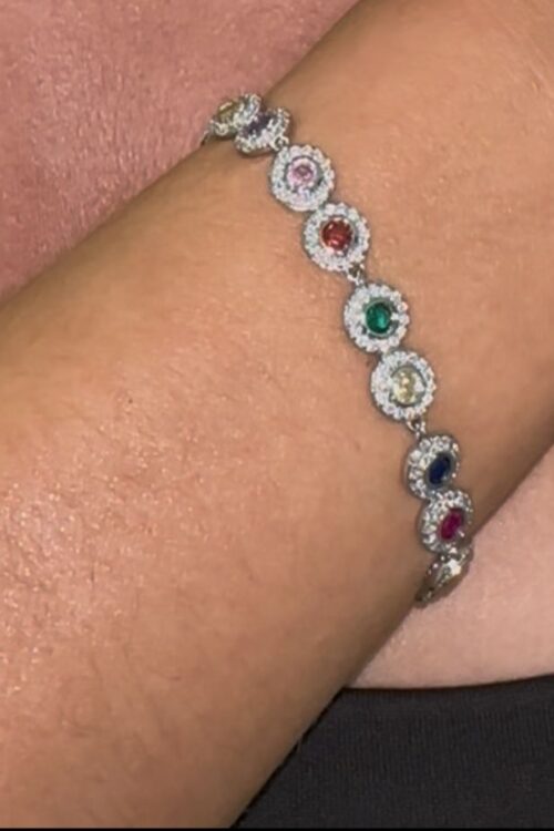 Pulsera piedras colores.